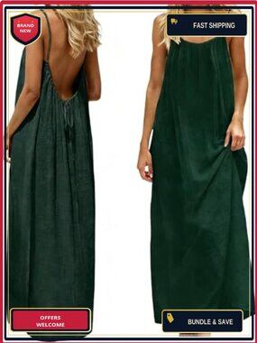 Backless Cami Dress Women Sleeveless Long Lounge House Dress